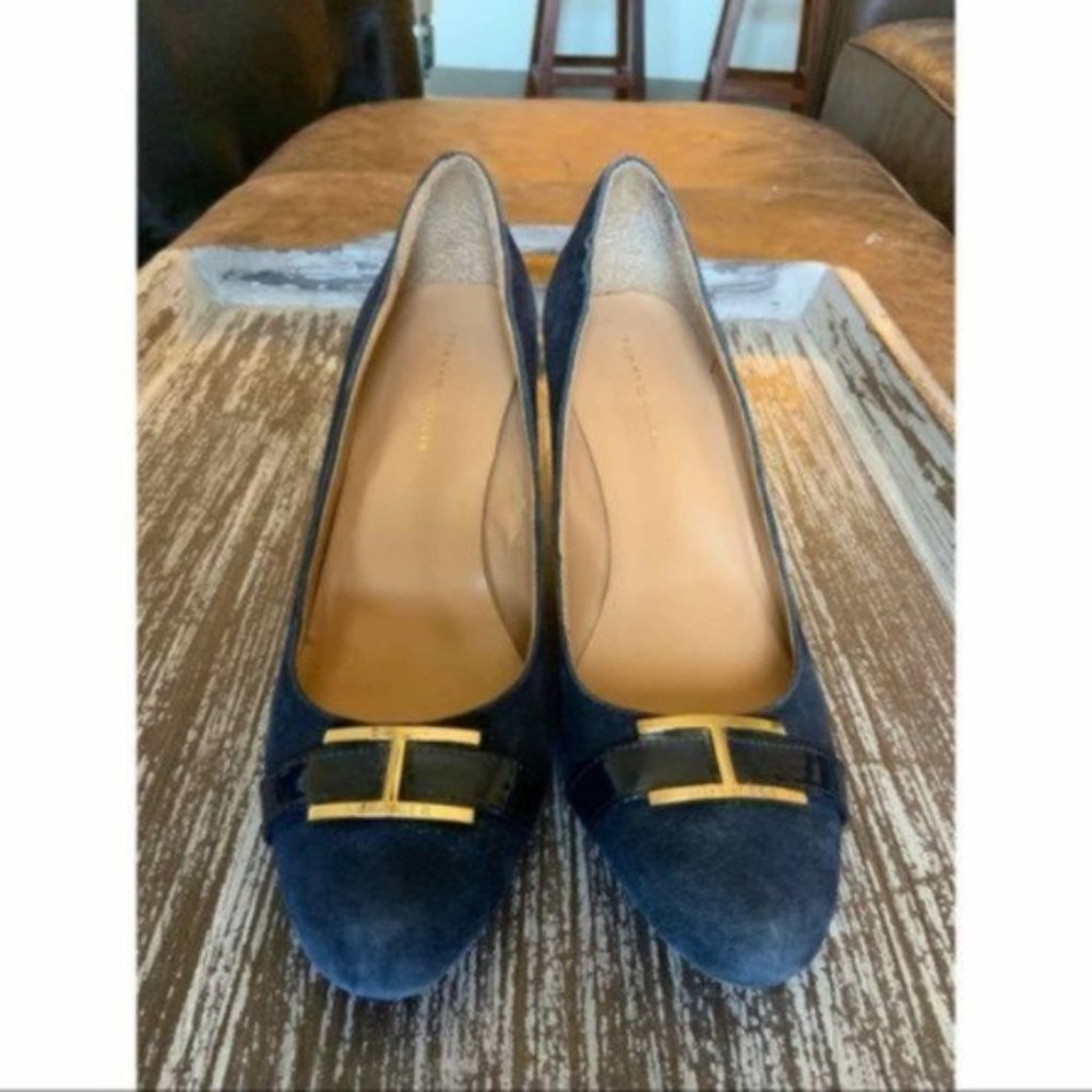 Tommy Hilfiger Twreda Faux Suede Blue Wedges